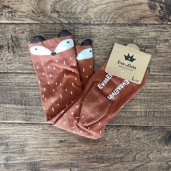 Eva & Elvin knee high Fox socks size Large 5-6 years - Picture 3 of 3